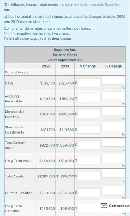 Please answer question and explain your solution. Thanks. The following financial statements