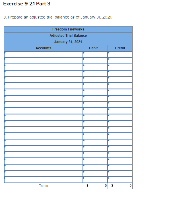 On January 1, 2021, the general ledger of Freedom Fireworks includes the