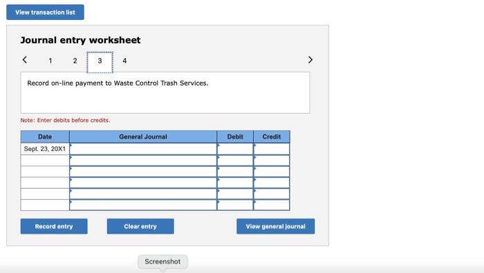 Screenshot View transaction list Journal entry worksheet 1 2 3 4 >