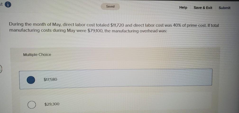  st Saved Help Save & Exit Submit During the month of