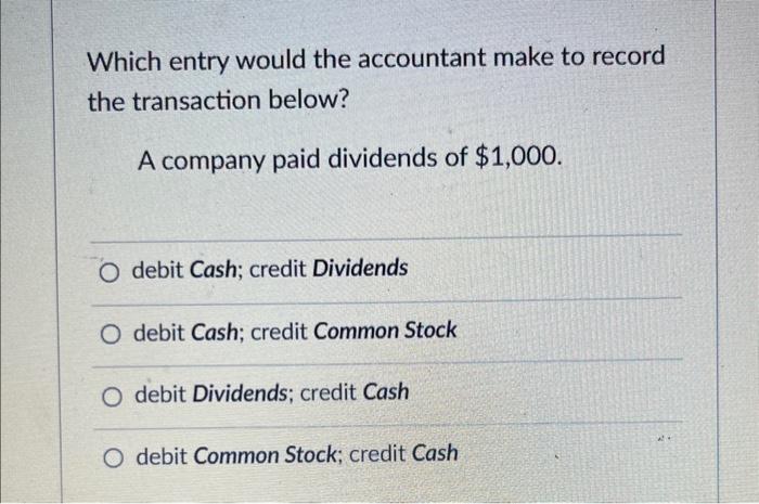 Assets and decrease Stockholders' Equity Determine the type of entry for the