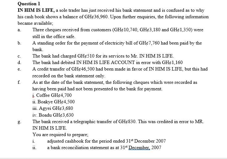  a. C. e. Question 1 IN HIM IS LIFE, a sole