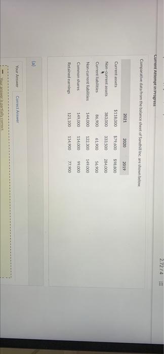  2.7274 Current Attempt in Progress Comparative data from the balance sheet