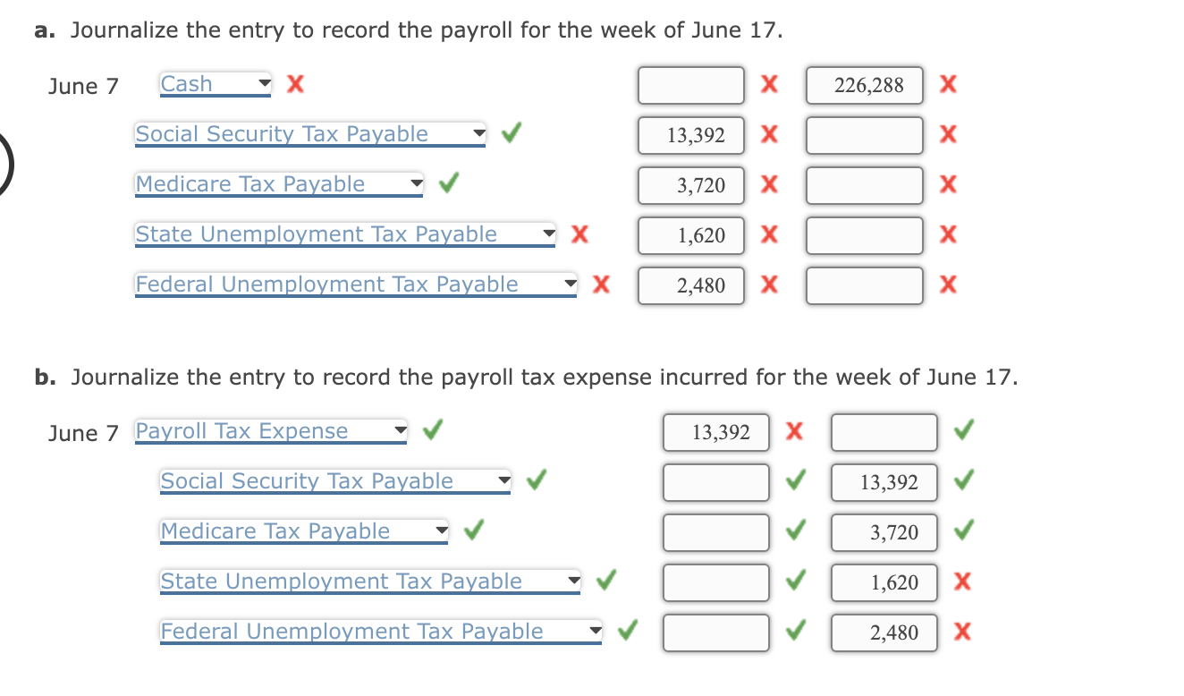 Please correct what is wrong. This is due in 30 mins!! Payroll