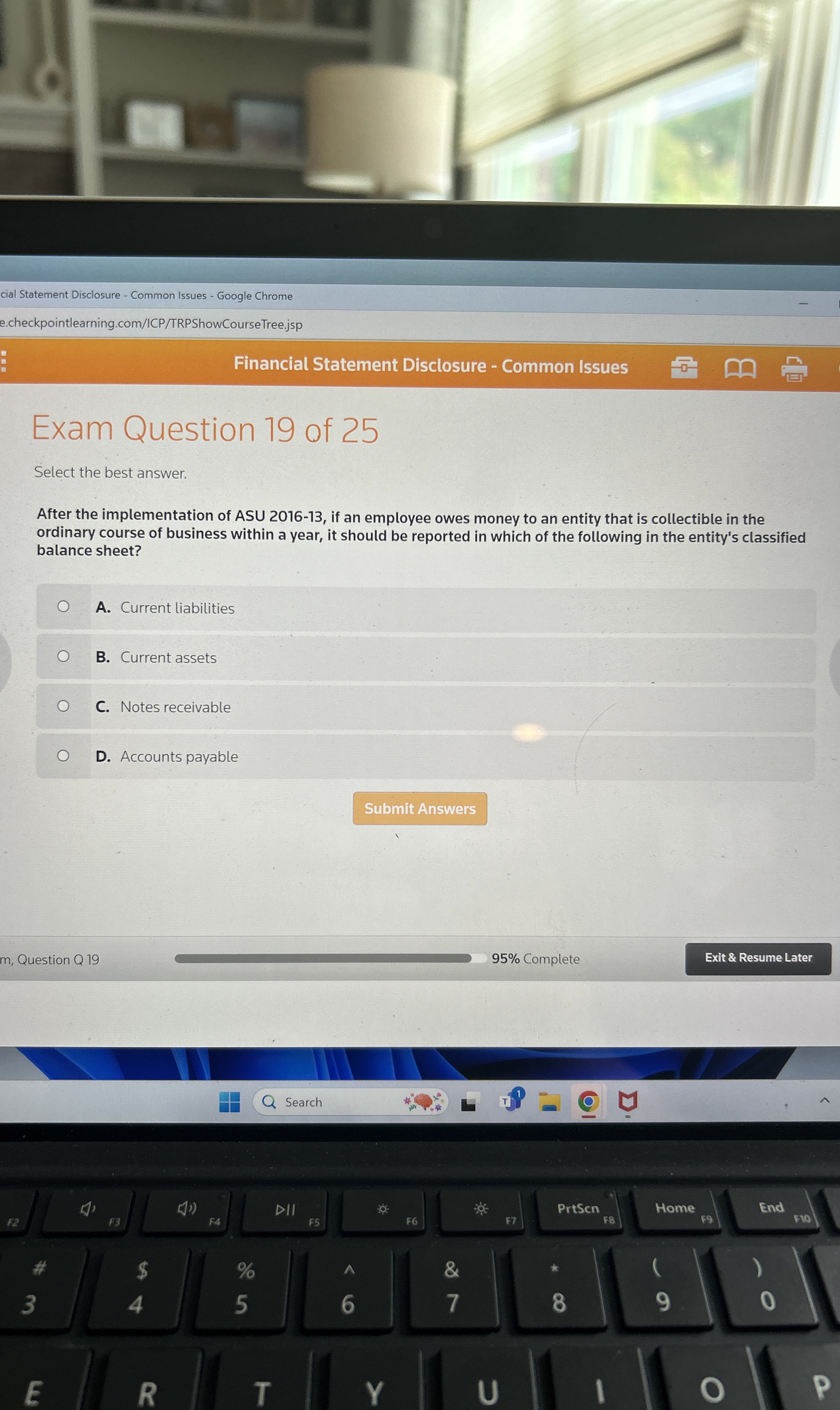  cial Statement Disclosure - Common Issues - Google Chrome e.checkpointlearning.com/ICP/TRPShowCourseTree.jsp Financial