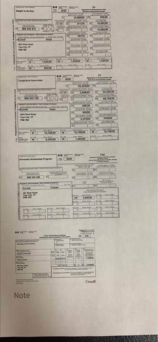 Assignment #2 - Chapter Review Problem 191 Taxpayers Information: Taxpayer #1 Name:
