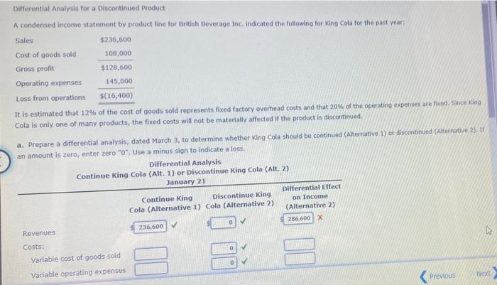  any answer will get a like! Differential Analysis for a Discontinued