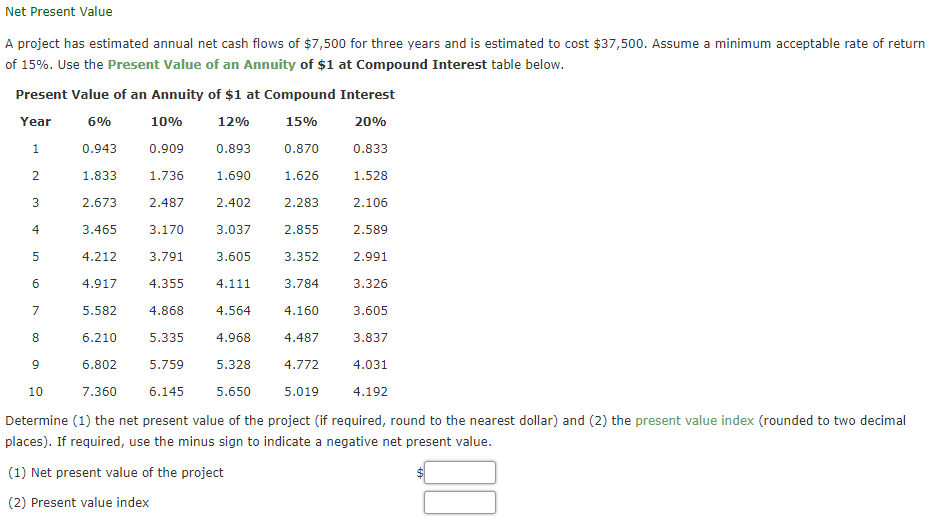 Determine the average rate of return for a project that is estimated