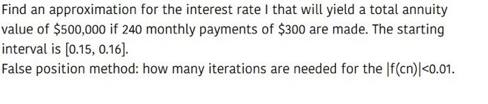 Important question about distructor Find an approximation for the interest rate I