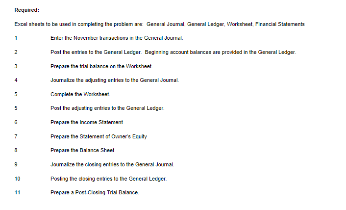 been in business for seven years. The Chart of Accounts is below