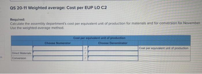 departments, assembly and painting. The assembly department started 10,600 units during November.
