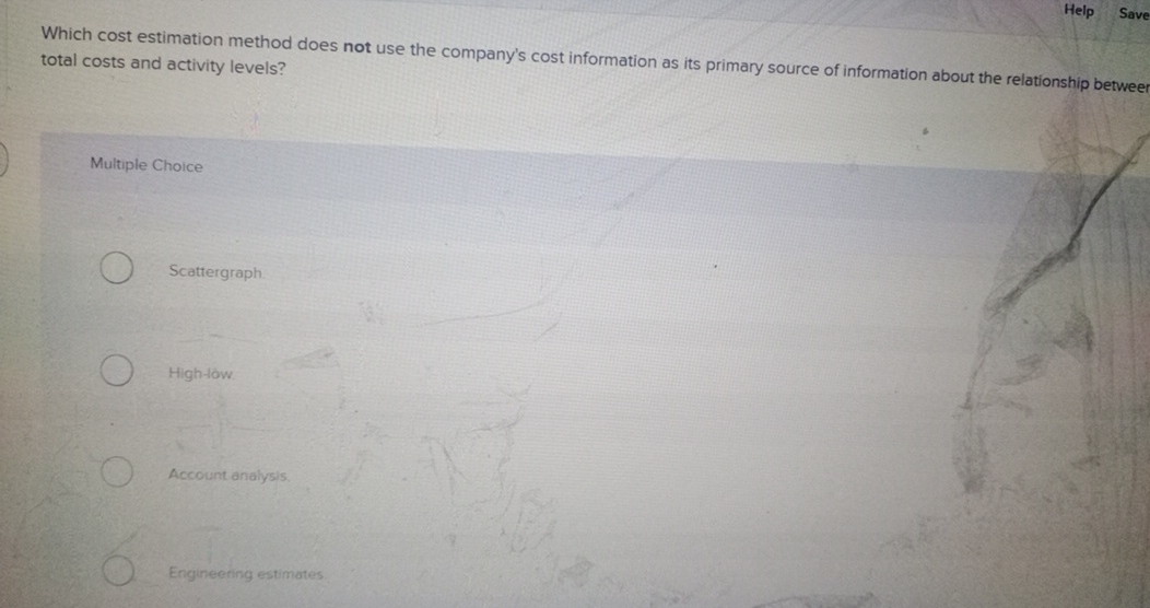  Which cost estimation method does not use the company's cost information