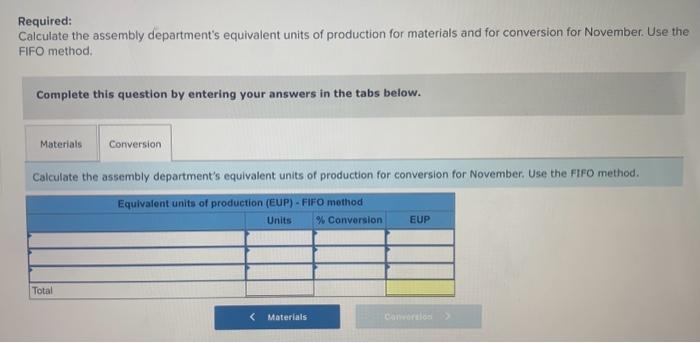 Complete this question by entering your answers in the tabs below. Calculate