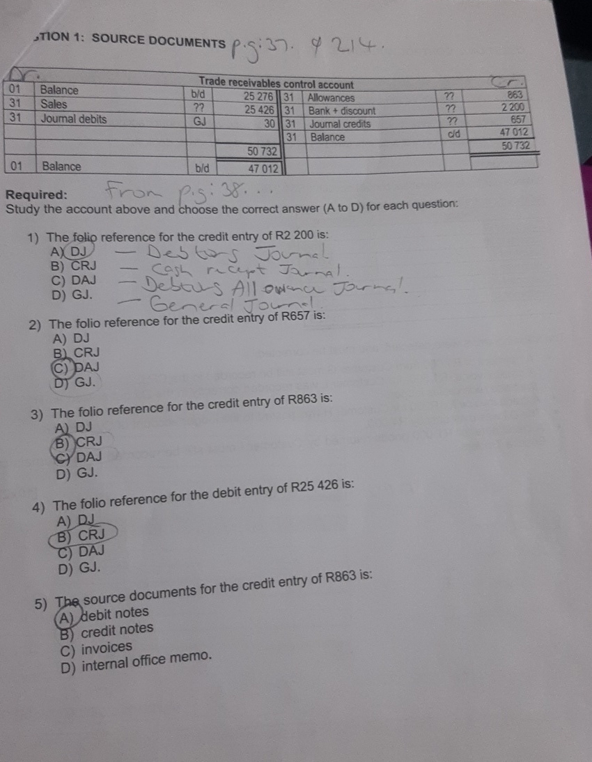  ,TION 1: SOURCE DOCUMENTS p.S.37. & 214. Required: Study the account