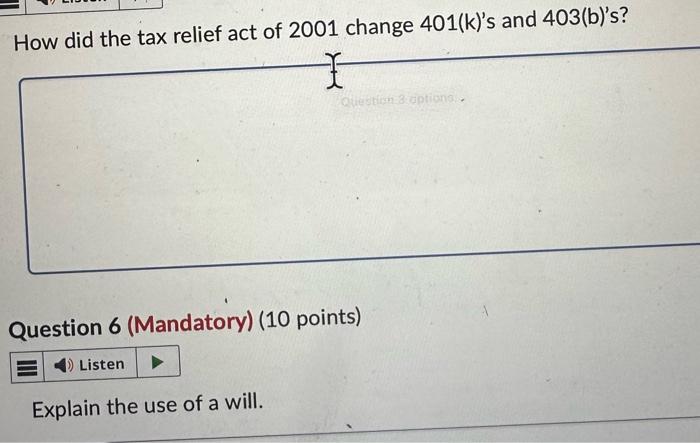 answer these two please. Question 6 (Mandatory) (10 points) Explain the use