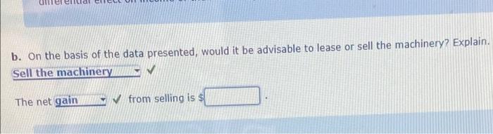 Inman Construction Company is considering selling excess machinery with a book value