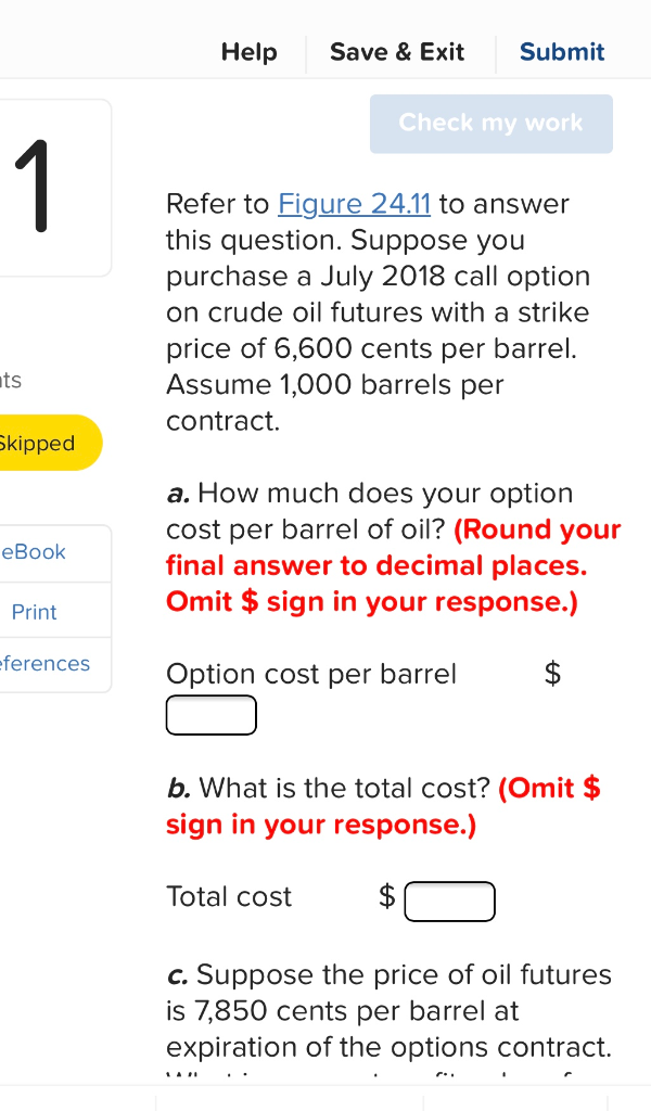 Help Save & Exit Submit Check my work Refer to Figure