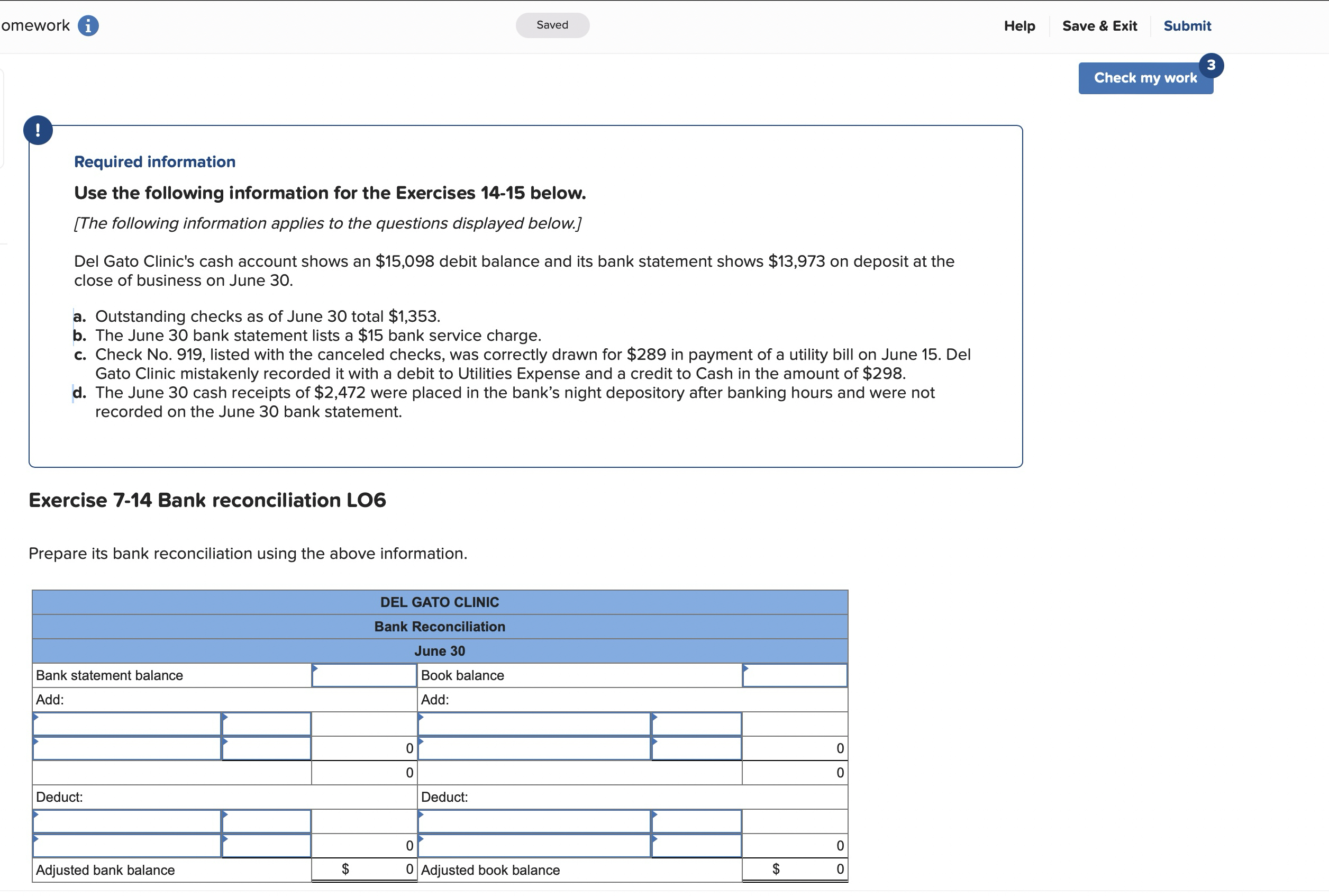  omework Help Save & Exit Submit ! Required information Use the