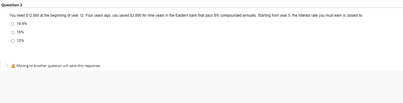 14.4% 18% 12% Moving to another question will save this response