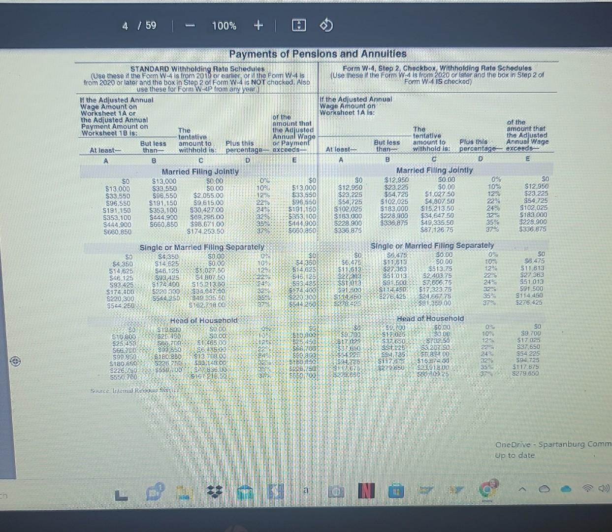 2020 or later in Appendix C, calculate the federal withholding amounts for