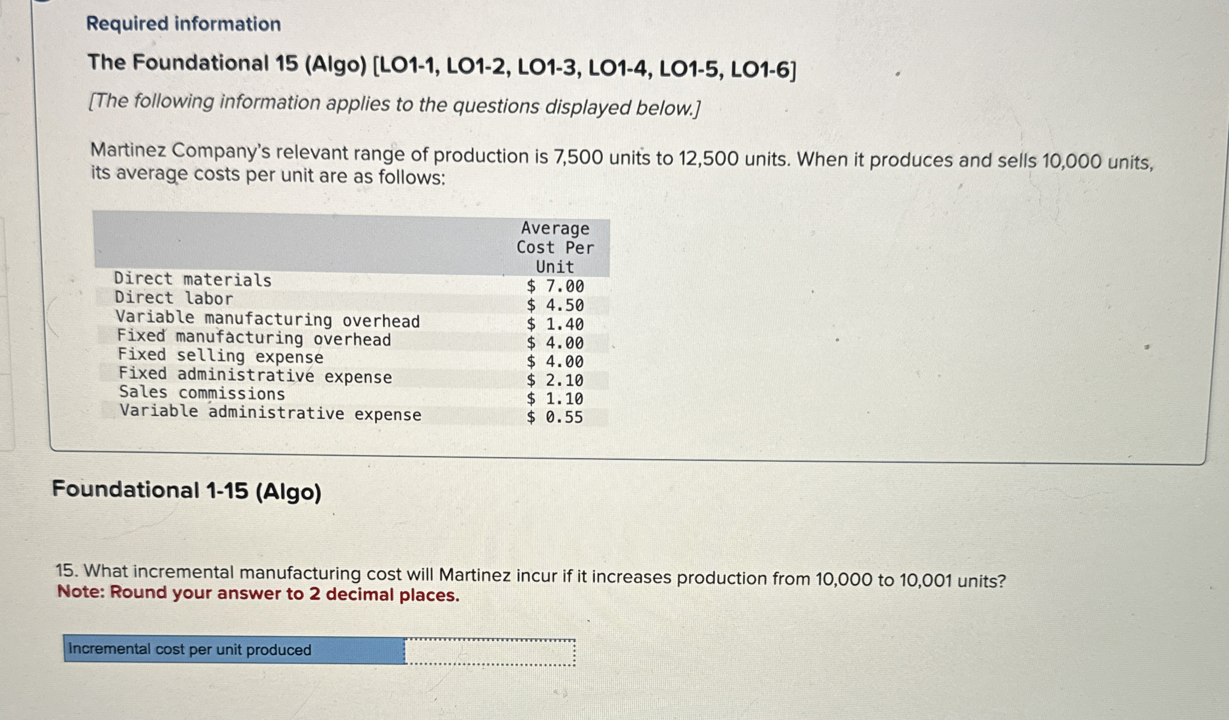  Required information The Foundational 15(Algo)[LO1-1, LO1-2, LO1-3, LO1-4, LO1-5, LO1-6] [The