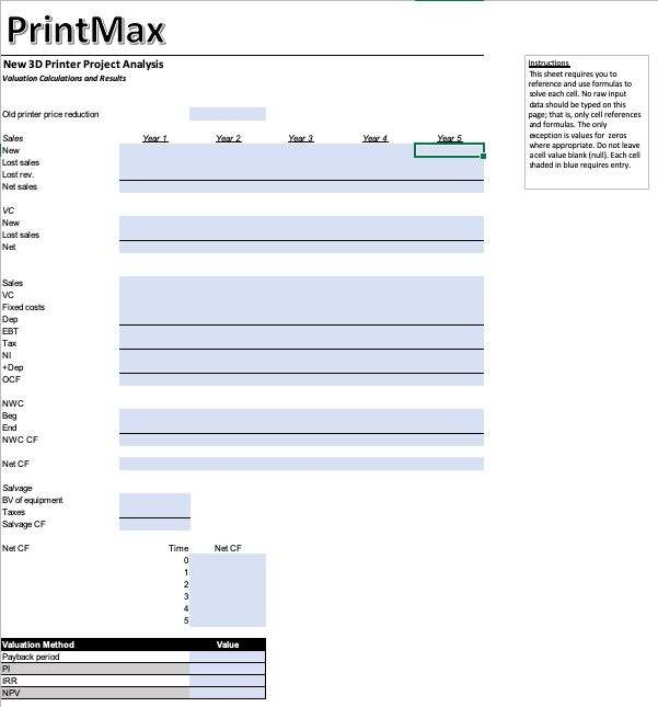 IN EXCEL THE SAME WAY IT IS PRESENTED HERE PLEASE SOLVE IN