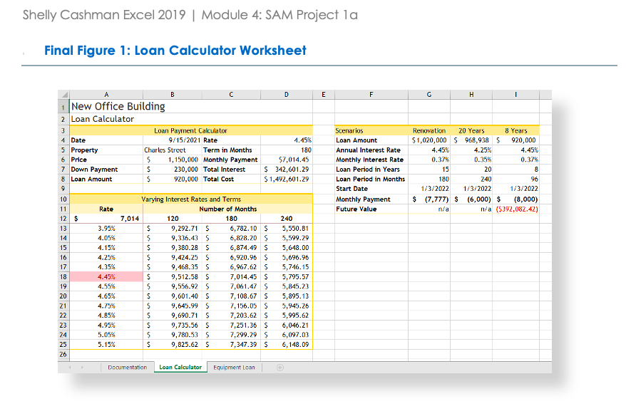  Shelly Cashman Excel 2019 | Module 4: SAM Project la Final