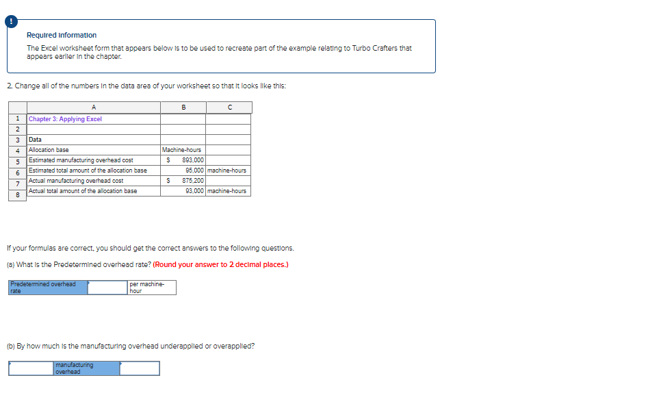 3 Data 4 Allocation base 5 Estimated manufacturing overhead cost 6 Estimated