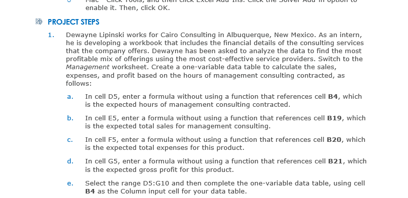 the file NP_EX19_8a_FirstLastName_1.xlsx, available for download from the SAM website. Save the