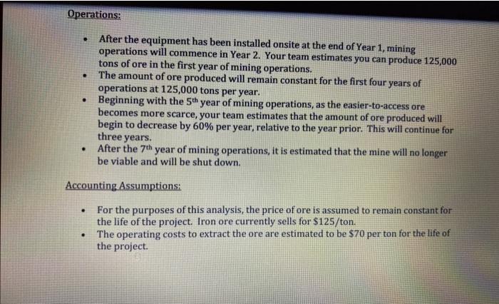 1,2,&3. Your company, Deep Rock Mining LLC, is considering an expansion of