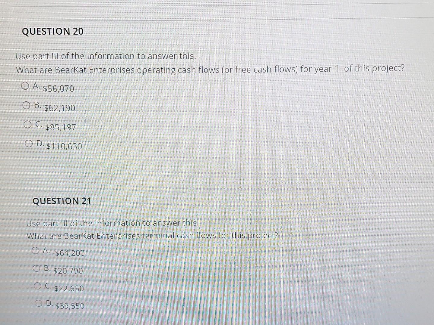 18-25 a Bearkat Enterprises is considering a project where they will make