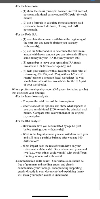 You should, however, do your own Excel work and prepare your own