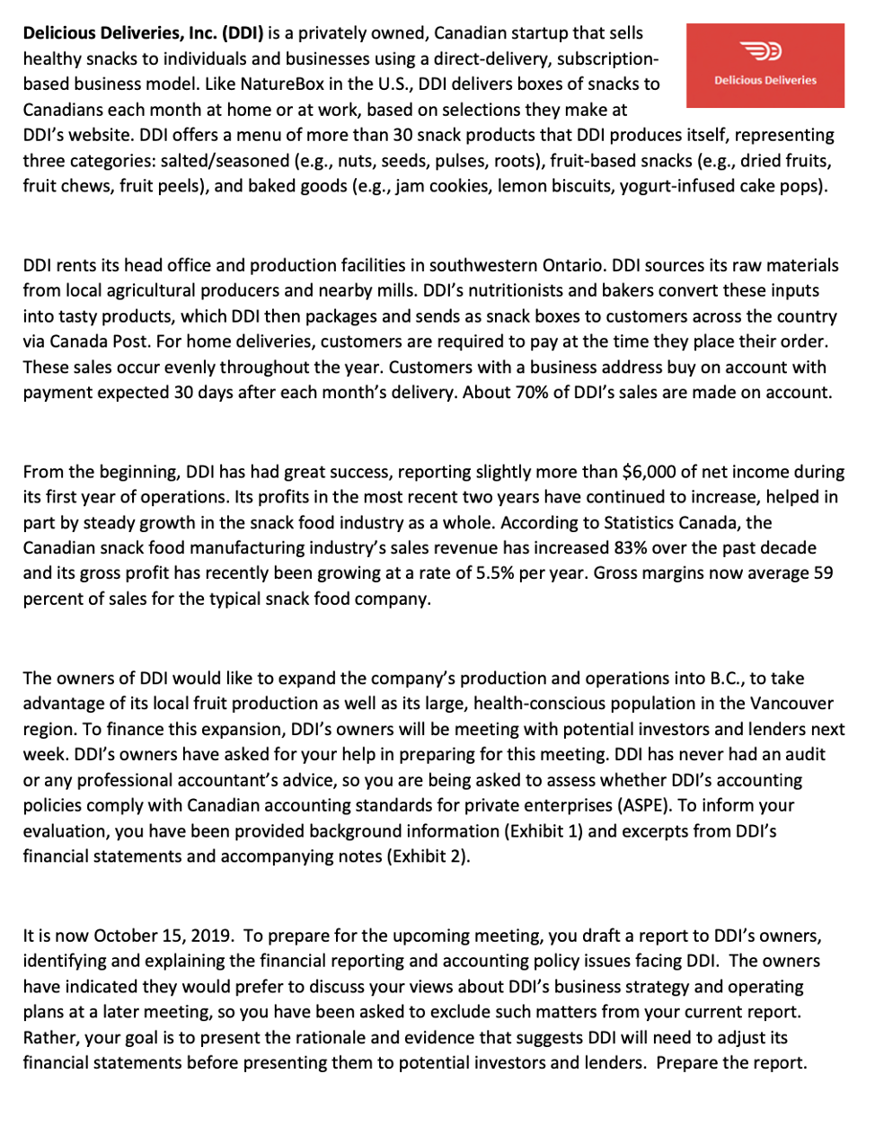 How do i do a Case Analysis for this entire project? Delicious