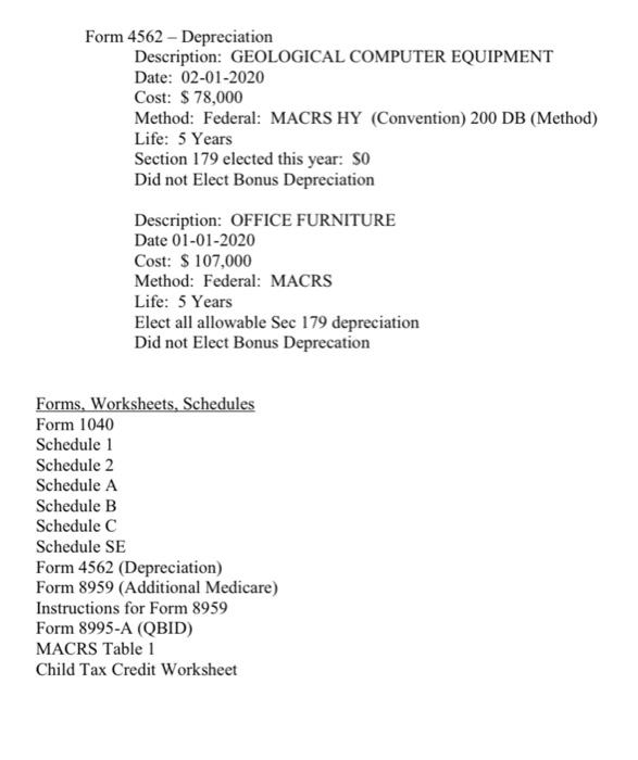 Fill out Forms listed on page 3. Form 1040, Schedules 1&2, Schedule