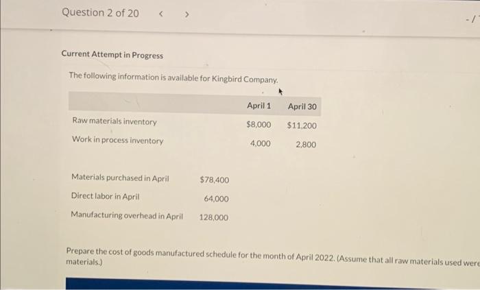  Current Attempt in Progress The following information is available for Kingbird