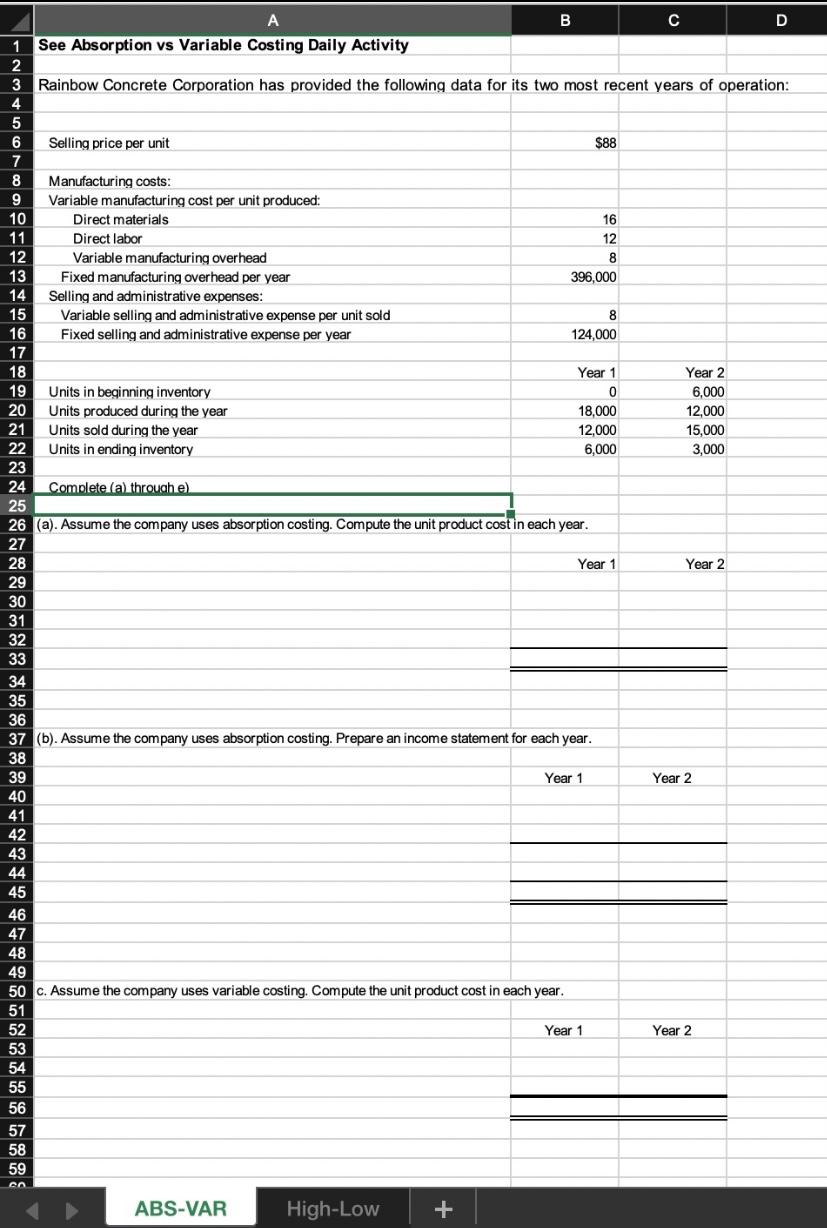  This is from managerial accounting chapter 3. Thanks B D 1