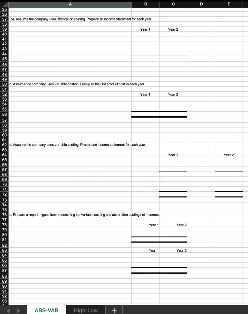 See Absorption vs Variable Costing Daily Activity 3 Rainbow Concrete Corporation has