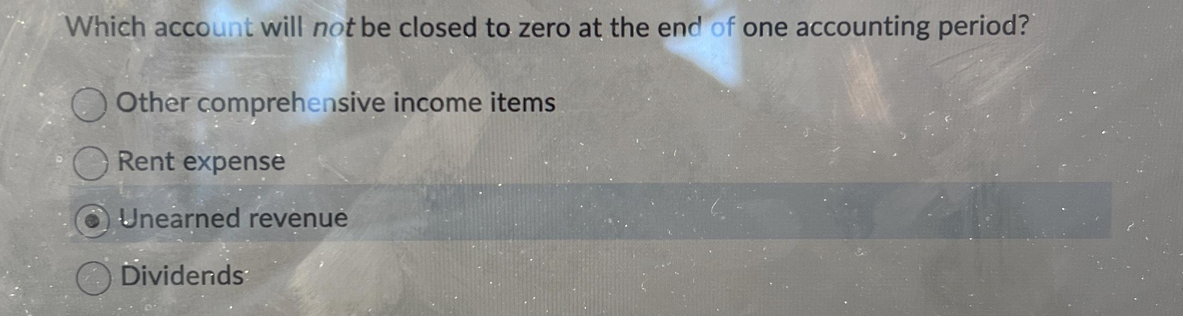  Which account will not be closed to zero at the end