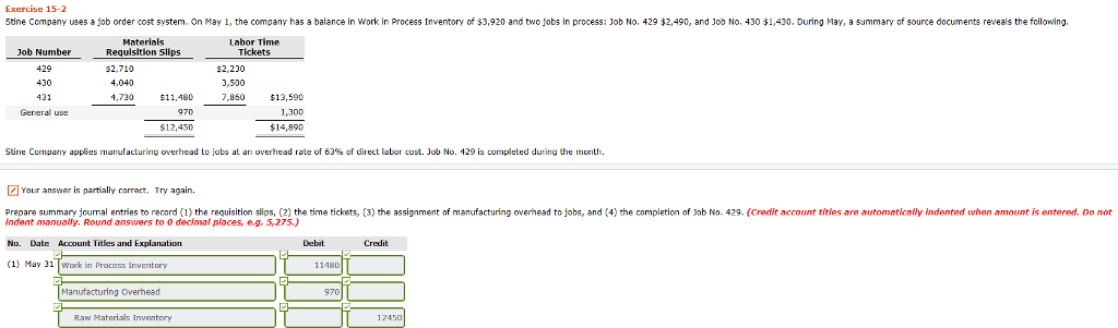  the red is incorrectplease give me the right answer Exercise 15-2