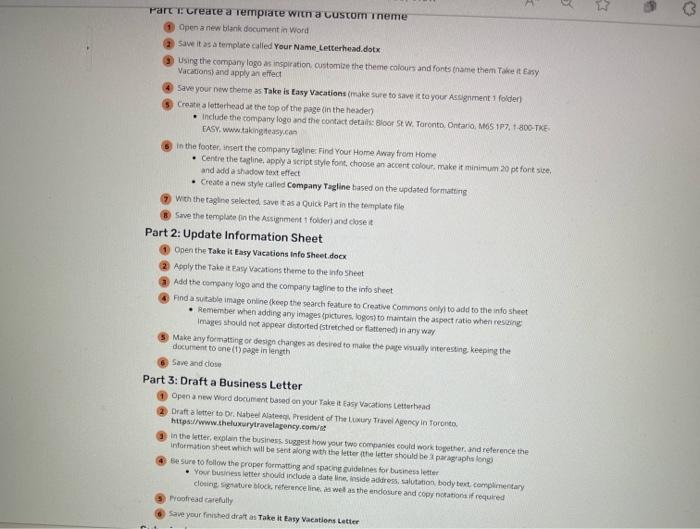 Please answer as soon as possible Part I: Create a rempiate wrtn