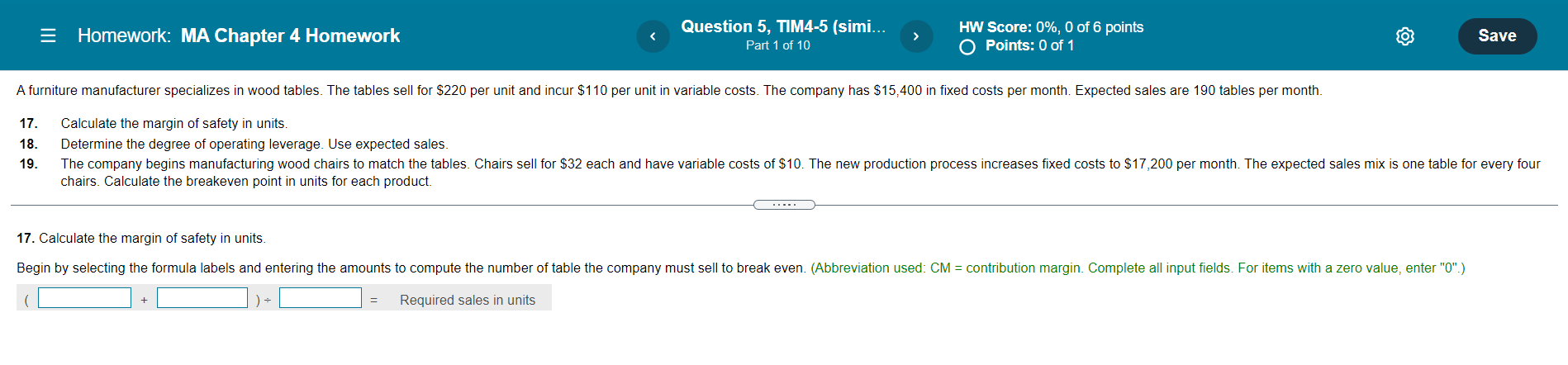  = Homework: MA Chapter 4 Homework Question 5, TIM4-5 (simi... Part