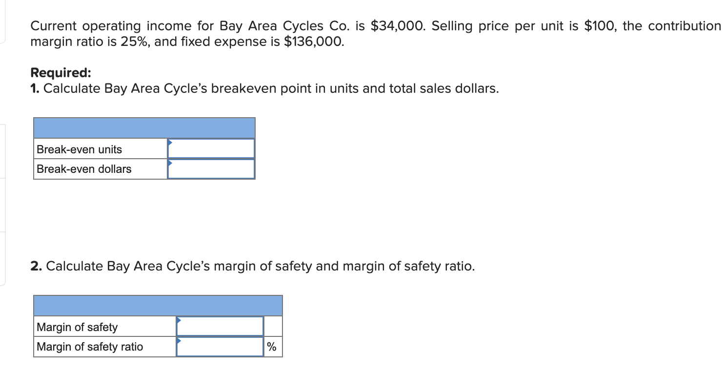 the breakeven sales volume and the second part of the question. Assume