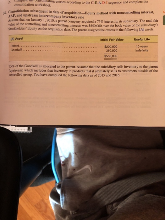  Equity method with noncontrolling interest AAP n upstream intercompant sale ompiee