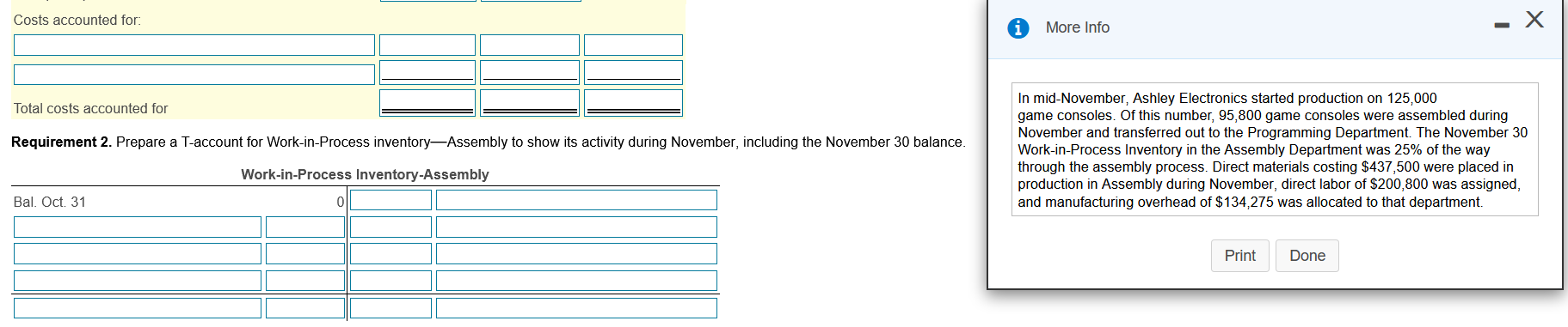 Conversion costs are incurred evenly throughout the process. The Assembly Department had