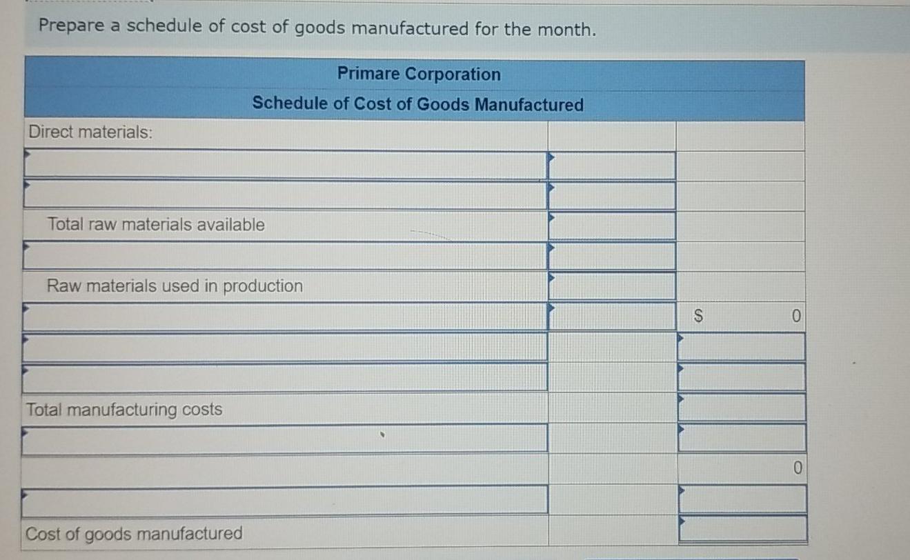 Corporation has provided the following data concerning last month's manufacturing operations. Purchases