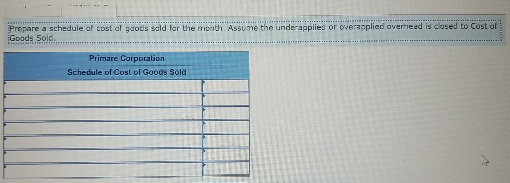 of raw materials Indirect materials included in manufacturing overhead Direct labor Manufacturing