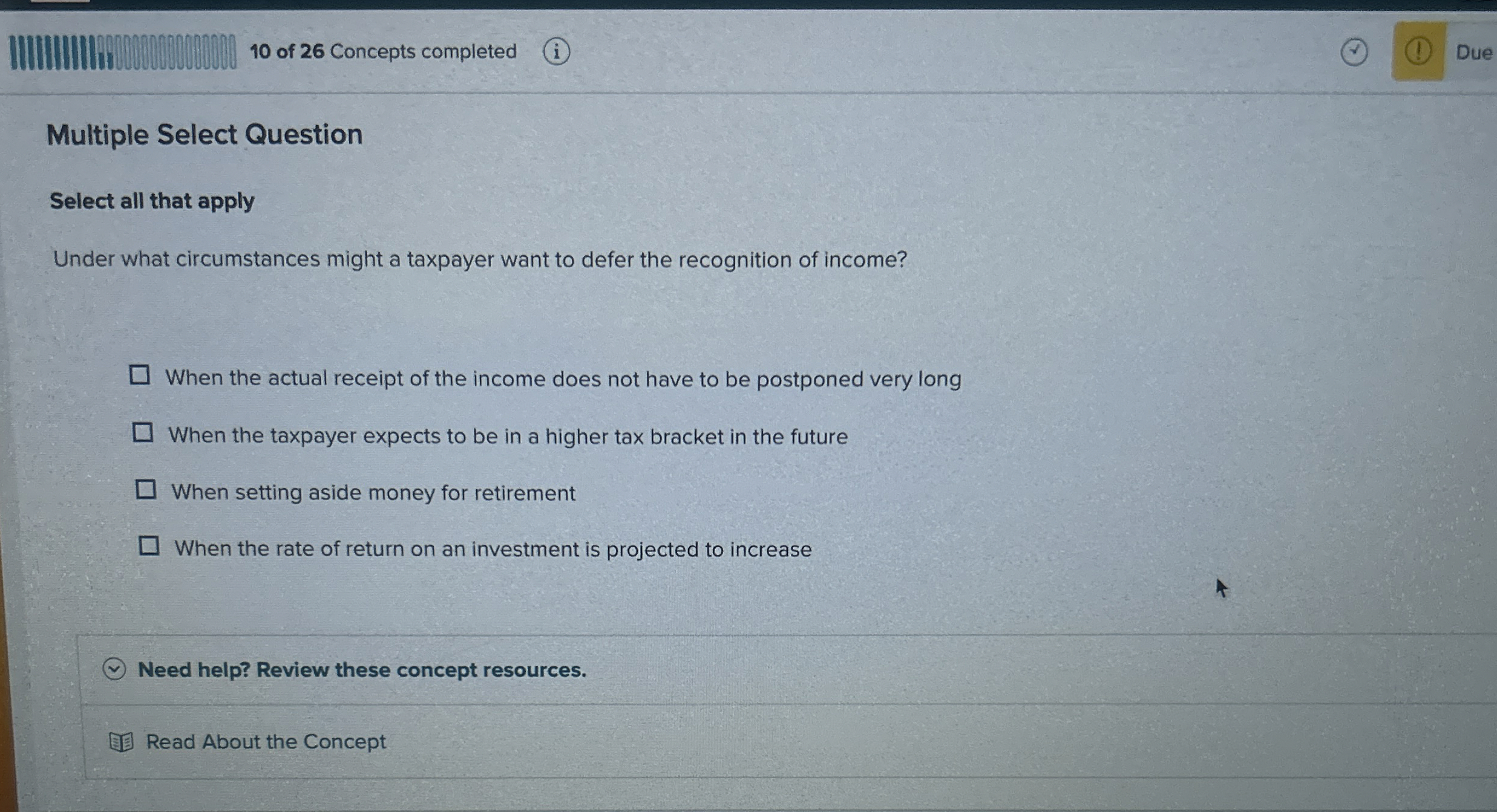  Multiple Select Question Select all that apply Under what circumstances might