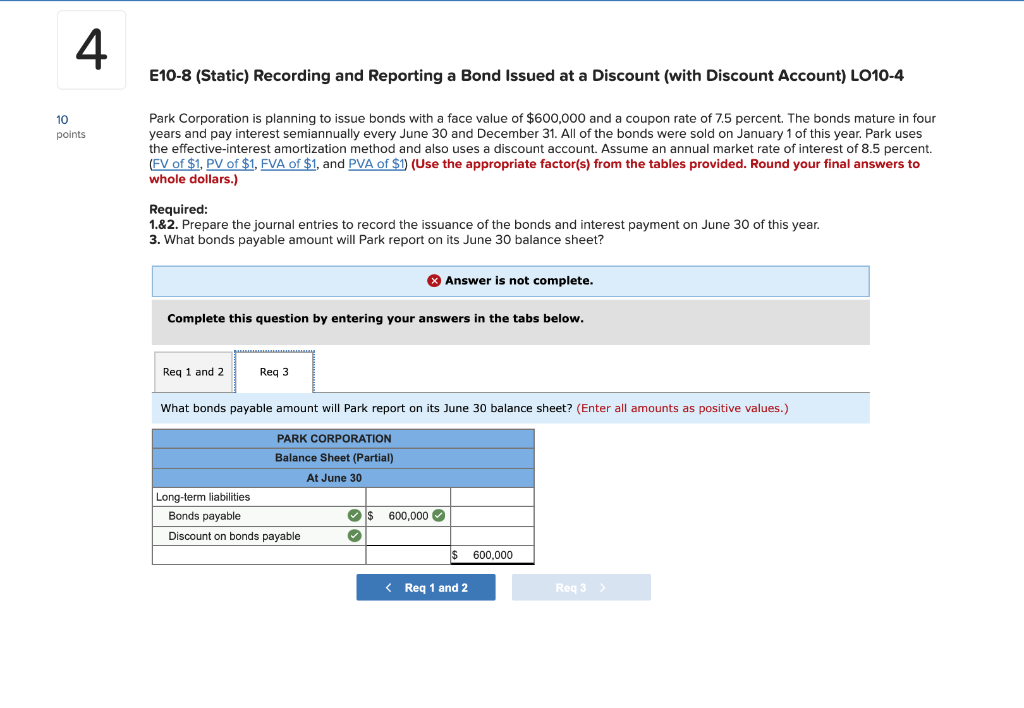 4 E10-8 (Static) Recording and Reporting a Bond Issued at a