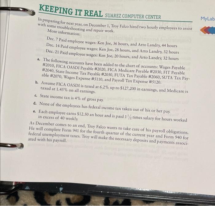  MyLab KEEPING IT REAL SUAREZ COMPUTER CENTER In preparing for next