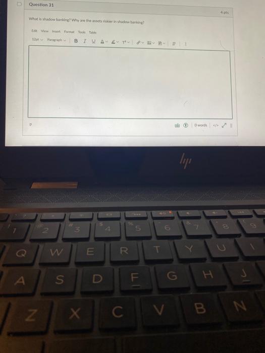  Question 31 ph What is shadow banking Why are there in